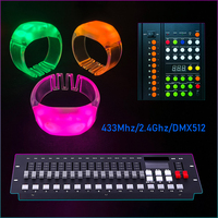 Bracelet lumineux LED personnalisé avec logo, 15 couleurs LED, 10 zones, couverture de 1000 m, télécommande, bracelet lumineux pour concert, fête, promotion