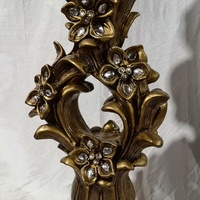 Vas Bunga Antik dari Fiberglass untuk Grosir, Pot Tanaman dengan Penyangga, Gaya Eropa Warna Perunggu+Putih, Tinggi 36/92cm untuk Dalam/Luar Ruangan