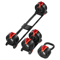 Ensemble d'haltères réglables en acier de 27 kg avec poids à disques, barre longue, logo personnalisé, kettlebell, équipement durable – Vente directe usine
