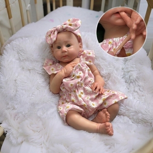 Muñeca Reborn Flexible <span class=keywords><strong>de</strong></span> 18 Pulgadas, Cuerpo Completo <span class=keywords><strong>de</strong></span> Silicona, Niña Realista, Juguete Suave para Recién Nacidos, Set <span class=keywords><strong>de</strong></span> Regalo para Niños con Accesorios - Product Image 1