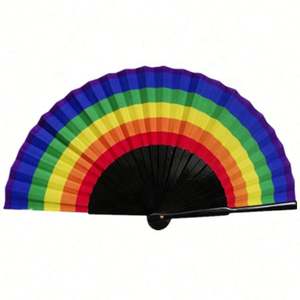 Abanico de Mano de Sándalo de Lujo de 23 cm, Abanico Plegable Pintado a Mano Personalizado para Festivales y Decoración - Product Image 4