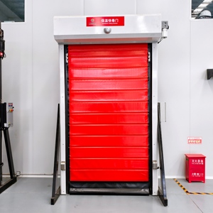 Porte à enroulement à <span class=keywords><strong>action</strong></span> rapide isolée - Porte de chambre froide certifiée CE avec une haute résistance thermique - Product Image 2