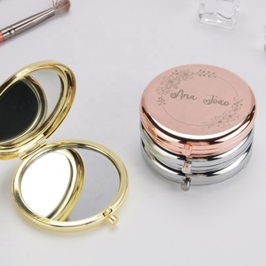 Custom Compact Mirror With Birth Flower,Personalized Engraved Pocket Mirror,portable Makeup Small Compact Mirror