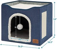 Vente en gros de lits pliables pour chats, grande grotte pour animaux de compagnie avec boule moelleuse suspendue et grattoir