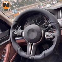 Volant de remplacement en cuir pleine fleur à 3 branches pour BMW Série 3, Série 5, M3, M5, F10, F30, F16, F32, F90, E90, avec palettes de changement de vitesse sport personnalisées