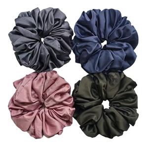 Chouchous en satin de soie couleur unie pour cheveux, chouchou surdimensionné, accessoire de coiffure, volumateur, chouchou pour chignon <span class=keywords><strong>hijab</strong></span> - Product Image 4