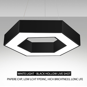 Lámpara de Techo Hexagonal LED de Hierro de Bajo Consumo para Oficina, Gimnasio, Supermercado, Iluminación Industrial con Pantalla de Diseño Eólico - Product Image 2