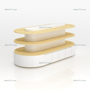 Table de présentation de parfums personnalisée pour les magasins de cosmétiques, présentoir de magasin de cosmétiques en bois personnalisé pour les produits de soin de la peau - Product Image 6