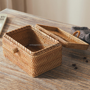 Cheap Price Rectangular Unique Wicker Rattan Disposable Sustainable Tissue Box Napkin Holder for Restaurants Made in Vietnam - Product Image 3