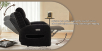 Fauteuil inclinable électrique en tissu technique avec fonctions de massage et de chauffage, design moderne, pour hôtel et villa, salon
