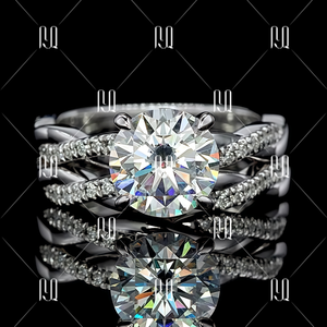 En Çok Satan Gelin Seti, <span class=keywords><strong>3</strong></span> Karat Mozanit Yüzük, 925 Ayar Gümüş Lüks Nişan, Üst Düzey Hediye - Product Image 6