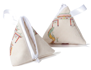 Porte-monnaie triangulaire en toile avec fermeture éclair et logo personnalisé, cadeau promotionnel unisexe tendance - Product Image 2