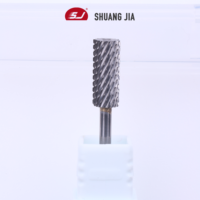SHUANGJIA 3/32'' Outil professionnel pour enlever le gel, manucure, petite fraise à tête plate en carbure de tungstène pour ongles