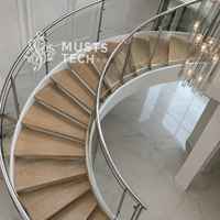 Escalier Courbé de Luxe Moderne pour Villa, Conception Directe d'Usine en Collaboration avec des Designers