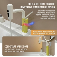 Robinet de salle de bain moderne multifonctionnel MOSHE pour enfants, à poignée unique, finition laiton coloré, pour usage hôtelier