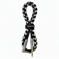 Câble audio professionnel OEM RH-I028 TS pour guitare, mâle-mâle, blindé en spirale, gaine en PVC, conducteur en cuivre sans oxygène, câble en tweed