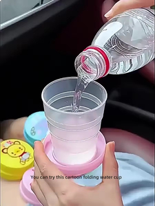 Gobelet d'eau pliable en silicone portable pour le voyage en plein air, le camping, bouteille d'eau en plastique compressible pour les voyages - Product Image 2