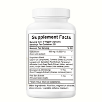Capsules végétales de Nattokinase à marque privée OEM 10000 FU CoQ10 Curcuma Écorce de pin 60 gélules Complément alimentaire quotidien pour adultes