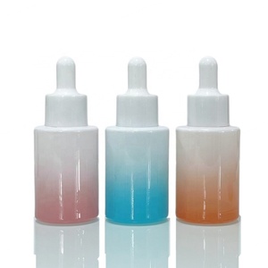 <b>Empty</b> Colorful Frosted Glass 30ml Matte Colored Serum Dropper Bottle 1oz for Cosmetic Essential Oil - Product Image 2