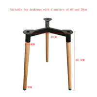 Nouveautés Support de table en bois massif de hêtre Pieds de table en bois stables Installation facile Base de table à manger pour café et restaurant