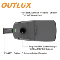 Éclairage extérieur IP66 étanche en aluminium intelligent à haut lumen moderne 50w 80w 100w 150w 200w 250w Lampe de rue LED