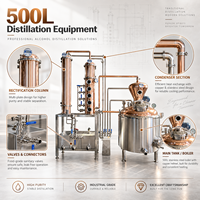 En gros Alambic de distillation en cuivre 500L avec colonne de distillation, jauge de niveau, condenseur, pour whisky, vodka, rhum et distillations artisanales