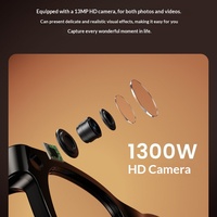 E06S Traduction IA intelligente transfrontalière pour lunettes, contrôle tactile, caméra 13MP, fonctions musique et photo, protection UV
