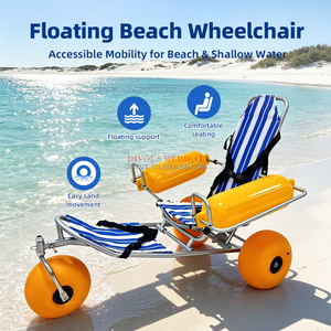 Fauteuil roulant de plage en aluminium à 3 roues, manuel, grandes roues tout-terrain, pour adultes, utilisation extérieure - Product Image 3