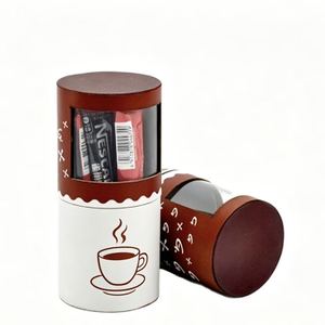 Boîte d'emballage en tube de papier pour café avec fenêtre, conteneur rigide en carton avec doublure en plastique pour boissons - Product Image 3