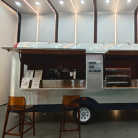 Remorque alimentaire pliable entièrement équipée Austar en aluminium pour la vente de glaces et de gelatos, idéale pour les desserts froids