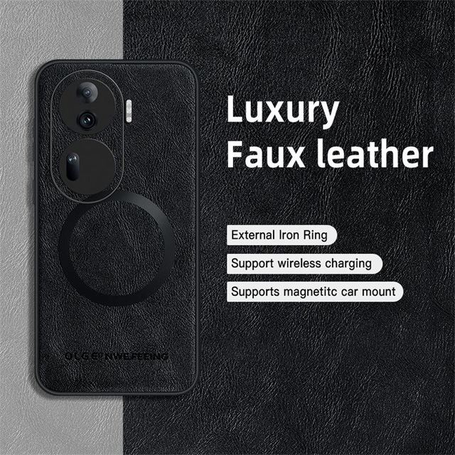 Magnetic Wireless Charge Leather Phone Case for Oppo Reno 8 7 Lite 7 Z A96 F21 Pro / for OnePlus Nord N20 Soft Bumper Cover