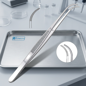 Pinces à pansements chirurgicales à pointe courbée en acier inoxydable, instrument médical manuel pour opération chirurgicale, certifié CE - Product Image 2