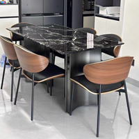 Table à manger contemporaine de nouvelle génération, modèle haut de gamme, pour la maison, le restaurant, l'appartement, avec plateau en marbre