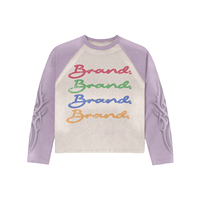 T-shirt graphique personnalisé de haute qualité pour homme, chemise thermique à manches longues en coton, imprimé DTG, chemise à manches longues en tissu gaufré