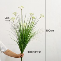 Tanaman Hijau Buatan, Rumput Buluh, Rumput Bawang, Baby's Breath, Rumput Dogtail, Tanaman Pot untuk Fotografi, Dekorasi Jendela