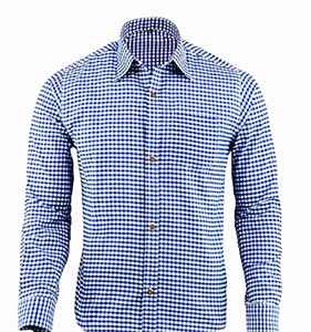 <b>Men</b>’s <b>Blue</b> Bavarian Trachten Oktoberfest <b>Shirt</b> Premium Alpine Cotton S to 4XL - Product Image 1