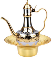 Ensemble de lavage des mains arabes à bas prix bouilloire à main musulmane en acier inoxydable et ensemble de casseroles de lavage