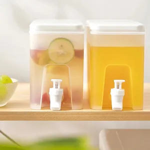 Frigorífico de 3,5 litros Com Tap Fruit Teapot Summer Household Lemon Water Garrafa Grande Banheira De Refrigeração De Água Gelada