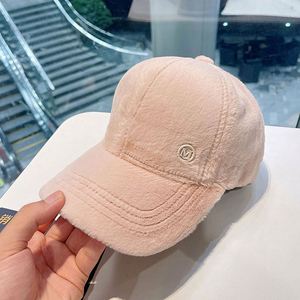 Gorra de Béisbol de Pelo de Conejo y Plumas de Visón, Gruesa y Cálida, con Letra M, para Otoño e Invierno, de Alta Calidad, al por Mayor - Product Image 2