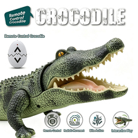 Grand jouet crocodile infrarouge télécommandé réaliste avec son de rugissement, jouet interactif électrique pour enfants