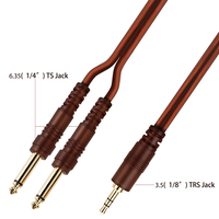 Câble audio stéréo Yinyu AC036P 6,35 mm vers 3,5 mm pour mixeur, amplificateur, interface audio, ordinateur portable