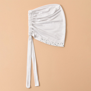 Copricapo con fascia elastica da <span class=keywords><strong>donna</strong></span> con strass e fasciatura musulmana in Jersey con foulard Hijab interno da <span class=keywords><strong>donna</strong></span> - Product Image 6