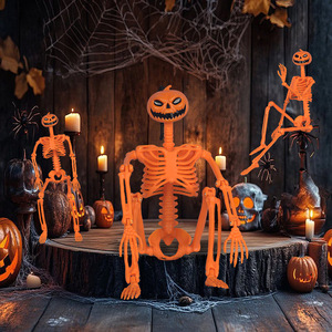 Décoration d'Halloween transfrontalière : Crâne de citrouille, ornements de <span class=keywords><strong>squelette</strong></span> simulé, jouet d'effaroucheur effrayant en plastique pour usage intérieur - Product Image 5