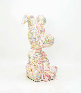 Usine personnalisée résine Art et artisanat <span class=keywords><strong>peinture</strong></span> à la main Sculpture en fibre de verre mignon abstrait Animal chien Statue ornement pour la décoration intérieure - Product Image 5