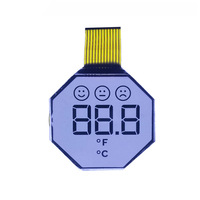 Module d'affichage LCD segmenté, panneau octogonal avec icône de confort, affichage de la température à 3 chiffres, thermomètre hygromètre FPC