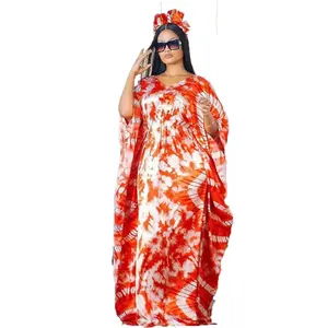 Hot Sale Factory Direct Price Tie Dye Maxi Dress Casual Dresses Beach African Dashiki Dress