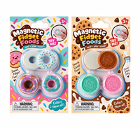 Jouet magnétique anti-stress en forme de dessert (donut, cookie, pièce de monnaie) avec boîte de présentation sous blister