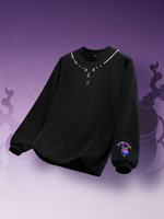 T-shirt décoratif à manches longues motif gourde violette, nouveau produit printemps 26, haut brodé à col rond avec imprimé gourde