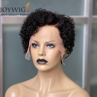 Perruque courte bouclée Pixie Bob Joywigs, fournisseur d'usine, pour femmes noires, cheveux indiens vierges bruts alignés sur les cuticules