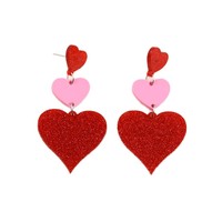 Anting Akrilik Berbentuk Hati Hari Valentine Baru Hadiah Kecil Cetakan Grosir Mewah Ringan Berkualitas Tinggi